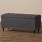Baxton Studio Kaylee Grey Upholstered Button-Tufting Storage Ottoman Bench 128-7055 - alternate 2